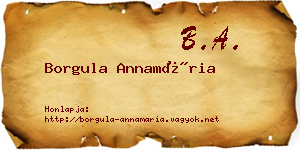 Borgula Annamária névjegykártya